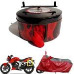BIKEBLAZER Natural Red TVS Apache RTR 160, Tvs Zeppelin R and Tvs Apache RTR 200 Fi E10 Nylon All Weather Resistant Bike Body Cover