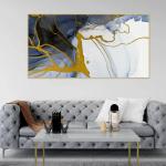 CREATIVEDECORE Marble-Ink-Abstract-Art-From-Meticulous-Original-Painting-Abstract Canvas Wall Painting For Living Room, Bedroom, Office. | Size-(18x36)