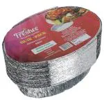 Freshee 600ml 25 pcs Aluminium Silver Foil Disposable Container with Lid for Food Storage, Canteen, Delivery Services, Hotels