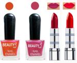 OUR BEAUTY Perfect Combo Of Velvet Matte Lipsticks Ultra Shine Nail Polish (Set Of 4)