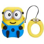 Badshah Earphone Case Cover Compatible for Boat Airdopes 131, Soft Silicone Skin Case Cover Shock-Absorbing Protective Case with Keychain [Front LED Visible]- Minion EARPHONE/BLUETOOTH/AIRPODS- *NOT INCLUDED* ONLY CASE COVER IS AVAILABLE IN BOX