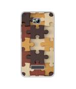 Casotec Puzzle Pattern Design Printed Silicon Soft TPU Back Case Cover for Micromax Canvas Spark 3 Q385