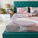 Urban Space Serene 200 TC 100% Cotton Bedsheet King Size Bed, King Size Bedsheet with 2 Pillow Covers (Size 108 x 108 inches, Oval Pink)