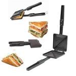 IDEAL PRIME Heavy Duty Aluminium Non Stick Sandwich Maker 2 Slice Sandwich Toaster Rust Proof Gas Compatible Regular Gas Roaster Pack of 1