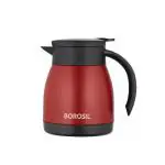 Borosil Hydra Red Teapot 500 ml Stainless Steel Double Wall Vacuum Insulated | 12 Hours Hot & 14 Hours Cold