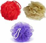 Vararo Multicolor Plastic Bath Loofah (Pack of 3)