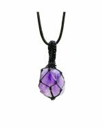 Reikved Tumble Thread Wrap Amethyst Stone Natural Healing Crystals And Stones Crystal Pendants Necklace (Pack Of 300)