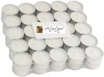 Four Stripes White Wax Tealight Candles (Pack Of 50) | Pooja Needs | Diya/Candles | Tea Light candles