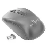 Amkette Hush Pro Hexa Black Wireless Mouse with Adjustable DPI, Noiseless Clicks and USB Receiver