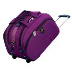 Anybuy Purple Polyester Travel Duffle Bags With Trolley Luggage 2 Wheels, 79 L