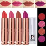 PERPAA Antique Velvet Stick Lipstick, Enreached with Jojoba Oil, Shea Butter Pack of 4 Lipsticks, Shade-Magenta,Pink,Nude,Light Orange
