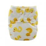 Alvababy Multicolour Ducks Microseude Pocket Elastic Diaper With Microfiber Insert Unisex-Babies (2-3 Yrs)