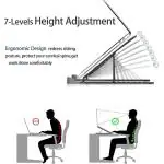 StealODeal Silver 7 Angles Adjustable And Foldable Stainless Steel Laptop Stand
