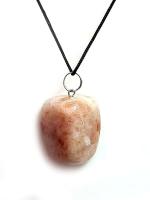 Astroghar Natural Sun Stone Tumble Uneven Alloy Crystal Pendent