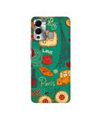 Casotec Paris Love Print Design 3D Printed Hard Back Case Cover for Infinix Hot 12 Play 4G