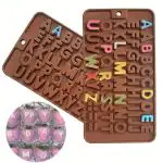BAKEMO Alphabet Shape Chocolate Mould | 51 cavity ABCD Silicone Candy Mold | Baking Tools for Cake Chocolate Candy Ice Jelly | Cake Baking Mould | Bakeware Molds Pack of 1