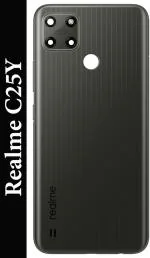 PURPLESAVVY Metal Grey Plastic Side Volume And Power Buttons Back Panel For Realme C25Y