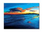 Tamatina Multicolor Modern Art Deep Blue Sea Nature Unframed Art Canvas Painting - 13X10 Inch