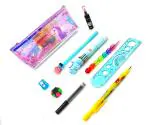 POKSI Combo Stationary Art Plastic Pencil Box l Set of 10 Multicolor