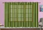 MSD DECOR HUB Wistle Podu Green Geometric Polyester 5 Ft Transparent Window Curtain (Pack Of 2)
