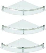 STIMULUS Acrylic Bathroom Corner Shelf ### Kitchen Rack Wall Storage shelves (10x10 inch, 25x25 cm) Acrylic Wall Shelf (Number of Shelves - 3, Clear)