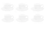 Cello Royale Costa Cup & Saucer 150 Ml | Home And Kitchen Decor Items | Cups, Mugs And Saucer For Kitchen | Coffee Cup And Saucer Set | Set Of 6 | Plain, White