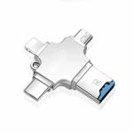 Verilux Silver 4 in 1 Type C Memory Card Reader with PC and More Devices