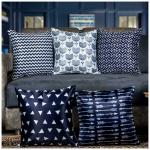 Kisan Prints Denim Blue Satin 250TC Cushion Pillow Covers (16 x 16 inch) set of 5|cushion cover|pillow cover