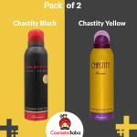 Rasasi Chastity Yellow and Chastity Black Deodorant Combo - 200ml each, Pack of 2 Deodorants
