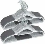 VIKIJO White Plastic Non Slip Cloth Hanger - 20 Pcs