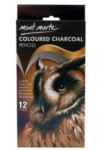 Mont Marte Coloured Charcoal Pencils MPN0042 12Pc