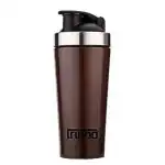 TRIBBO Stainless Steel Shaker 750 ml Shaker (Pack of 1, BROWN, Steel) Shaker Bottle for Pre-Post Workout| With Blending Wheel and Whisking Wheel | Leakproof with Knob