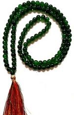 Vridaann Ratan Bazaar Men Glass Plated Crystal Green tourmaline Mala Pendant