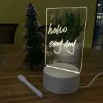 Styluge 3D Acrylic Rewritable LED Message Board Table Lamp with Erasable White Pen (Rectangle)