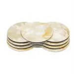 EZ Life cream Marble Tile Coaster Set (Set of 12) Pack of 1