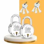 hala Primeum Quality Steel Material Round-65,8-Levers Double Locking Door Lock With 3 Keys & 1 Lock , Smart Shophar Link Brass and Steel|doorlock|door lock with keys|lock|lock with keys(Pack of 2)|doorlock|door lock with keys|lock|lock with keys