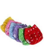 BEAUTIQ REUSABLE COLLECTIONS Xeekart 6 Tiny Tots Reusable and Washable Cotton Button Diaper - S (Pack of 6)
