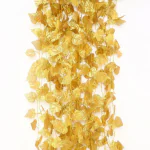 Specialyou.in 6 Pcs Artificial Golden Vines, 7ft Fake Leaves Vines for Backdrop Wedding, haldi Decoration, Home Decor, Birthday, Balcony Decor, Festival, Wedding Backdrop, Aesthetic Room Decor.