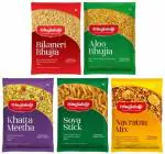Bhujialalji Bikaneri | Aloo bhujia | Khatta meetha | Navratna mix | Soya stick | Rajasthani Namkeen | indian Spices | Indian Tea Time Fresh & Mixture | Ready to eat | No Preservatives (Combo pack of 5) 150gm each