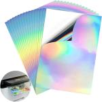 Hasthip Silver Printable Laser Printing Paper 8.5 X 11 Inch Holographic Sheet Sticker Self