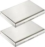 Stealodeal Silver Credit Debit ATM Id Visiting Super Sleek Sturdy 6 Card Holder (Set Of 2)