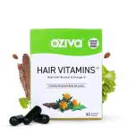 OZiva Hair Vitamin with DHT Blocker & Omega 3 - Supports Hair Growth - 30 Veg Capsules