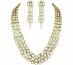 Gyaan Jewels Handmade Gold Plated Alloy Necklace, Earring and Ring Set Gold (Women, Girls) (Pack of 1) Free Size