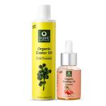 Organic Harvest 100% Cold Pressed Castor & Rosehip Oil(Castor 200ml+ Rosehip 30ml)