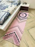 RADRUGS 100% Cotton Anti Skid Bedside Runner/Carpet Multipurpose Rug (24x72 inch) (Pink)