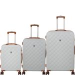 it luggage Fashionista Advant-1646AABSHardsided Suitcase Expandable 8 Wheel Trolley Pearl Blue-Set of 3-Large,Medium and Small- 78, 68, 54 cm