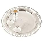 Osasbazaar Sterling Silver Aarti Puja Thali set with Bowls and Kalash for Home Temple - 90%-92.5% Pure BIS Hallmarked