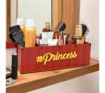 Future Works Makeup Box Desk Organizer for Girls makeup storage box & unique gifts for girls 4 compartment cosmetic organizer (Brush Nail polish Lipsticks)(Eco Friendly Plastic Free) (Princess (Red))30.48 x 8.89 x 8.89 cm; 320 Grams