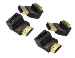 MVTECH HDMI to HDMI 90 Degree & 270 Degree Adapter, Right Angle L Shape HDMI Male to HDMI Female Gold Plated Cable Adapter Compatible with HDTV 1080P HDMI Cable Connector (Pack Of 4)