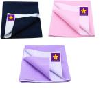 naughty baby Fleece Baby Bed Protecting Mat Combo (Dark Blue, Pink, Purple, Small)